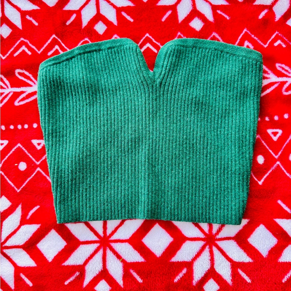 Wild Fable Green Ribbed Crop Top